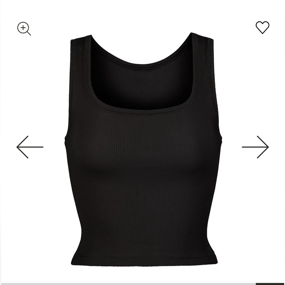 SKIMS Black cotton Rib tank